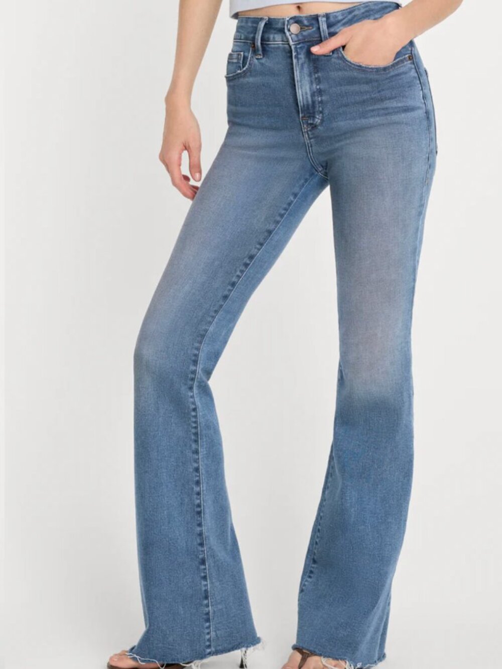 Good American Jeans - Soft Tech Good Legs Flare Jeans Size 8